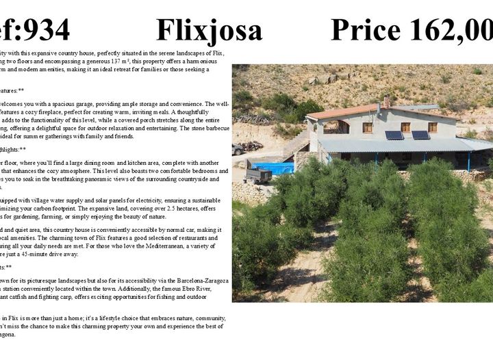 Landejendom i Flix, Tarragona, Flix - € 162.000 | Ref: 934 Flijosa - foto 1
