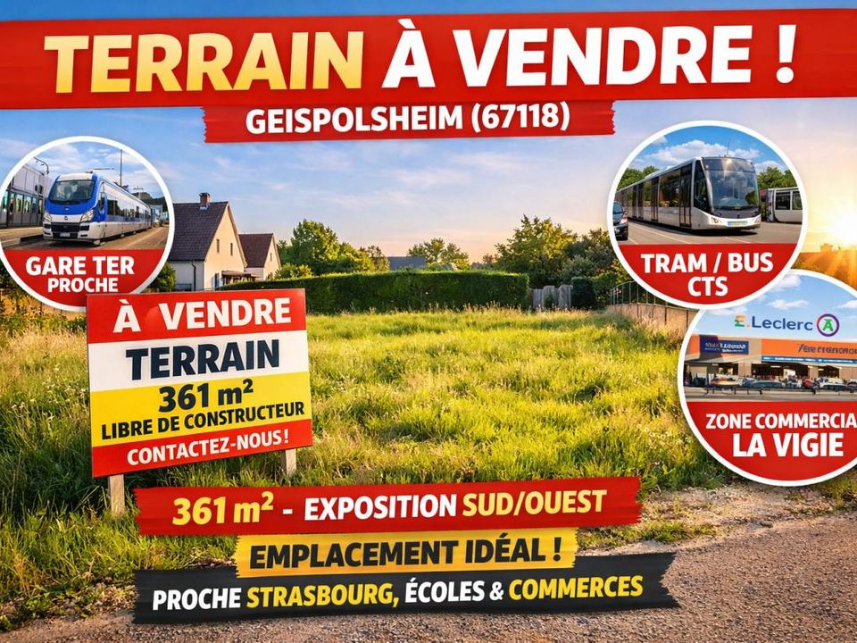 Helårsgrund i Geispolsheim, Bas-Rhin - foto 1