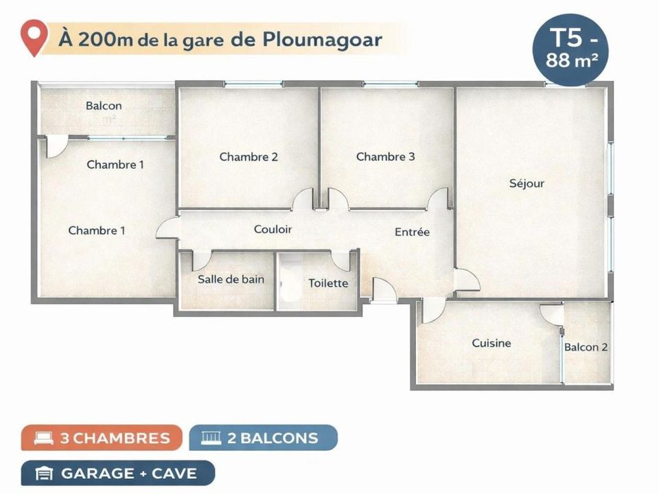 Appartement in Ploumagoar, Cotes-d'Armor - foto 5