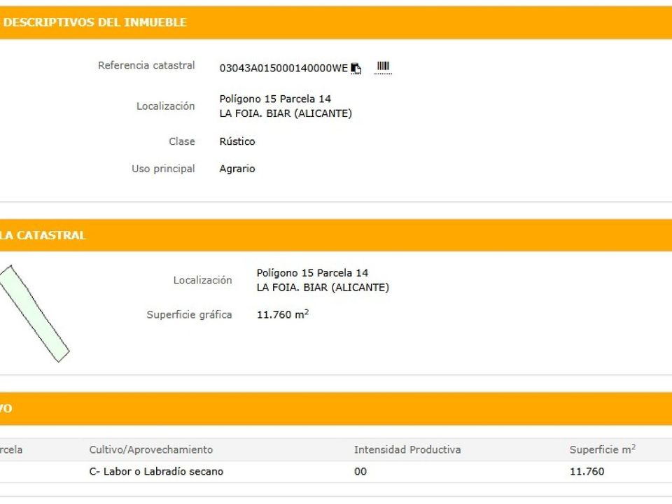 Tomt i Biar, Alicante - bilde 2