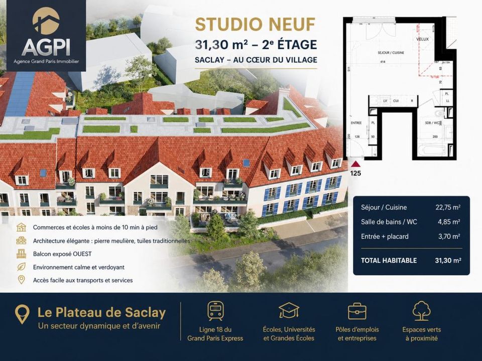 Studio i Saclay, Essonne - bilde 1